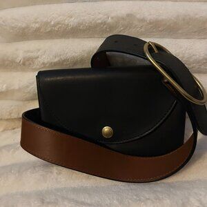 Shinola Birdy Belt Bag – Natural Leather in Black and Brown (XS/S, New with Tags